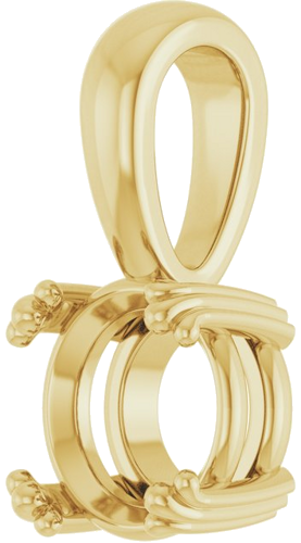 Pakabukas „Decorative Prong Solitaire“ 14k yellow gold Round 7.4mm (2)