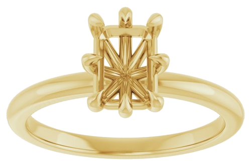 Sužadėtuvių Žiedas „Solitaire“ 585 Geltonojo Aukso Emerald 7mm x 5mm (3)