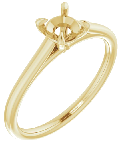 14K Yellow  5.2 mm Round Solitaire Engagement Ring Mounting (1)