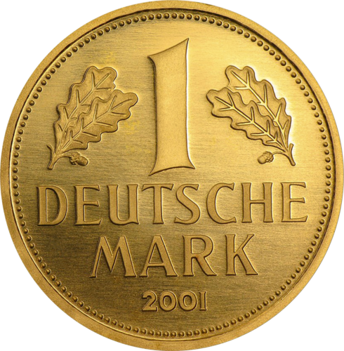 1 марка Германия 2001 золотая монета (1)
