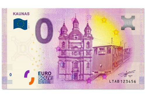 Kauņas 0 eiro suvenīrbanknote (1)
