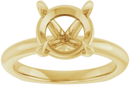 Sužadėtuvių Žiedas „Claw-Prong Euro Shank“ 14k yellow gold Round 9.4mm (3)