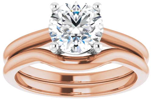Sužadėtuvių Žiedas „Solitaire“ 14k rose/white gold Round 7mm (8)
