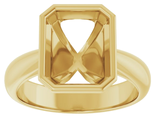Sužadėtuvių Žiedas „Bezel-Set Solitaire“ 14k yellow gold Emerald 10mm x 8mm (3)