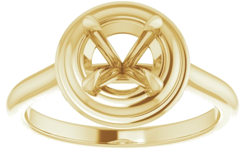 14K Yellow 6.5 mm Round Solitaire Engagement Ring Mounting (3)