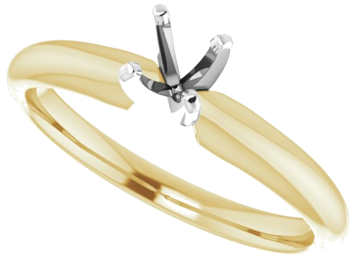 Sužadėtuvių Žiedas „Solitaire“ 585 Baltojo Ir Geltonojo Aukso Round 4mm x 4.1mm (5)