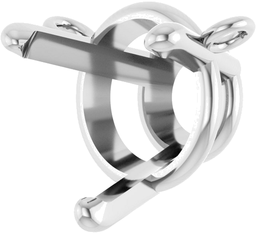 Pakabukas „Round 3-Prong“ 585 Baltojo Aukso Round 7.5mm (2)