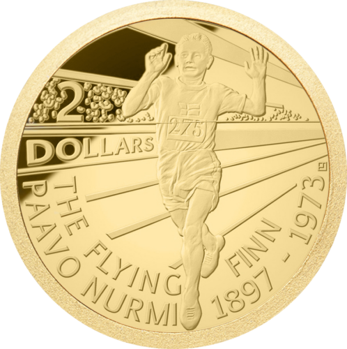 2013 Ниуэ Пааво Нурми 2 доллара золотая монета (1)