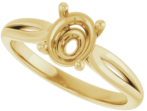 Sužadėtuvių Žiedas „Solitaire“ 14k yellow gold Oval 8mm x 6mm (5)