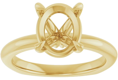 Sužadėtuvių Žiedas „Claw-Prong Euro Shank“ 14k yellow gold Oval 10mm x 8mm (3)