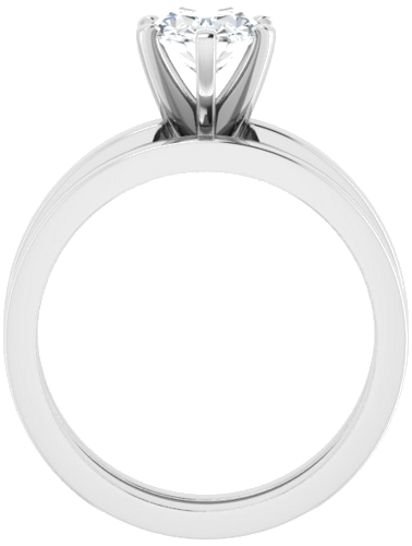 14K White 8x6 mm Oval Solitaire Engagement Ring Mounting (7)