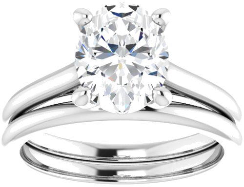 Sužadėtuvių Žiedas „Accented Infinity-Inspired“ 14k white gold Oval 9mm x 7mm (8)