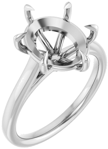 Sužadėtuvių Žiedas „Claw-Pong“ 14k white gold Oval 12mm x 10mm (1)