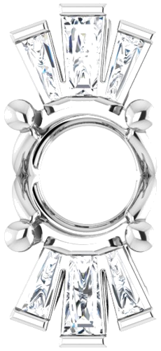 Pakabukas „Accented“ 585 Baltojo Aukso Round 6mm (1)