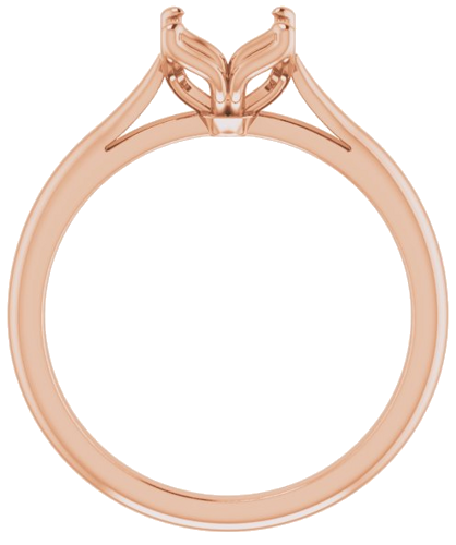 14K Rose  7 mm Round Solitaire Engagement Ring Mounting (2)