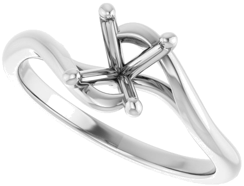 Sužadėtuvių Žiedas „Bypass“ 14k white gold Oval 7.5mm x 5.5mm (5)