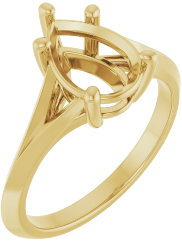 Sužadėtuvių Žiedas „Solitaire Split Shank“ 14k yellow gold Pear 10mm x 7mm (1)