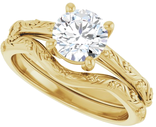 Sužadėtuvių Žiedas „Solitaire“ 14k yellow gold Round 6.5mm (10)