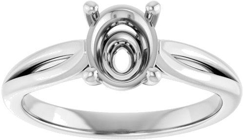 Sužadėtuvių Žiedas „Solitaire“ 14k white gold Oval 8mm x 6mm (3)