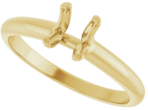 14K Yellow 7x5 mm Oval Solitaire Engagement Ring Mounting (5)