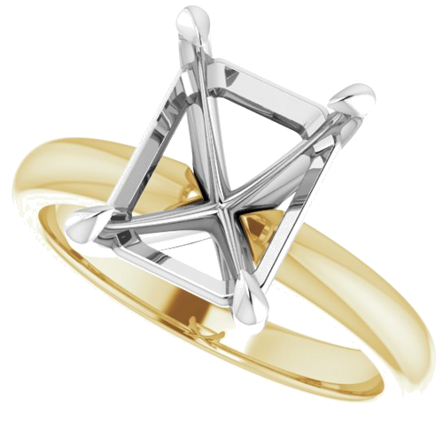 Sužadėtuvių Žiedas „Solitaire“ 585 Baltojo Ir Geltonojo Aukso Emerald 10mm x 8mm (5)