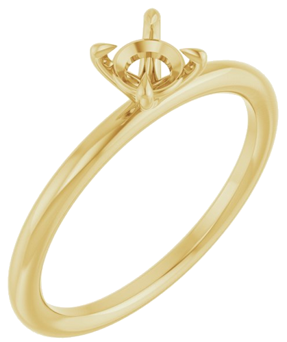 Sužadėtuvių Žiedas „Claw-Prong Solitaire“ 14k yellow gold Round 4.8mm (1)