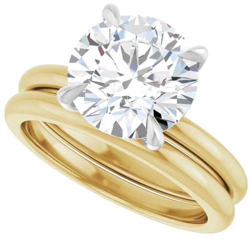 Sužadėtuvių Žiedas „Claw-Prong“ 14k yellow/white gold Round 9.4mm (10)