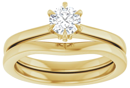 Sužadėtuvių Žiedas „Claw-Prong“ 10k yellow gold Round 4.8mm (8)