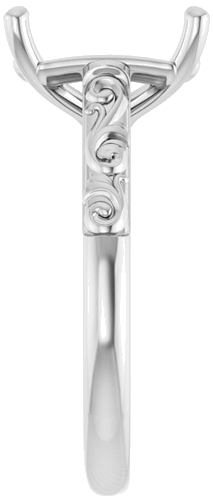 Sužadėtuvių Žiedas „Solitaire“ 14k white gold Emerald 10mm x 8mm (4)