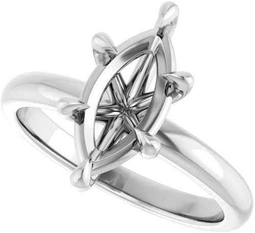 Sužadėtuvių Žiedas „Solitaire“ 585 Baltojo Aukso Marquise 12mm x 6mm (5)