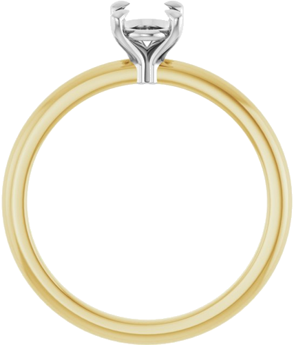 Sužadėtuvių Žiedas 585 Baltojo Ir Geltonojo Aukso Oval 7mm x 5mm (2)