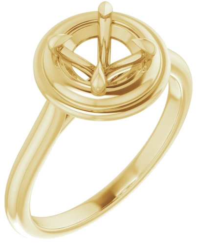 14K Yellow 6.5 mm Round Solitaire Engagement Ring Mounting (1)