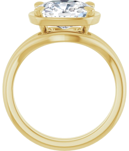 Sužadėtuvių Žiedas „Claw-Prong Solitaire Bezel-Style“ 14k yellow gold Elongated Cushion 10mm x 8mm (7)