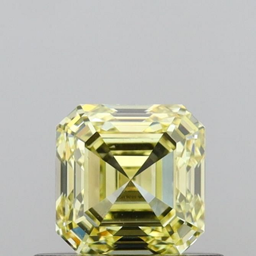 0.64 carat Fancy Yellow-VS2 Natūralus Asscher Deimantas (1)