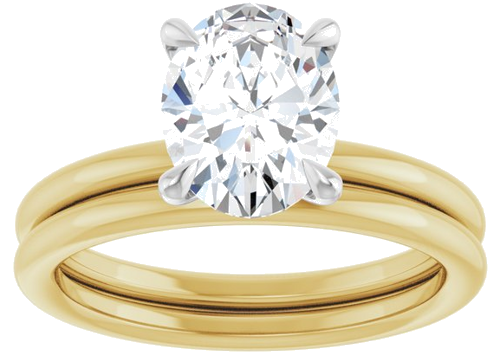 Sužadėtuvių Žiedas „Claw-Prong Solitaire“ 14k yellow/white gold Oval 9mm x 7mm (8)