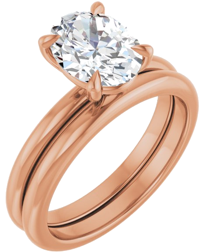 Sužadėtuvių Žiedas „Claw-Prong“ 14k rose gold Oval 9mm x 7mm (6)