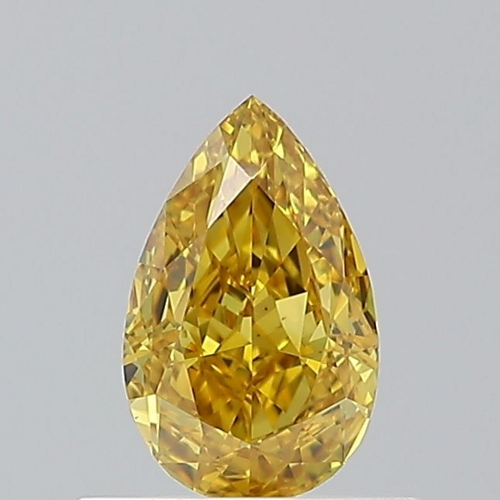 0.62 carat Fancy Deep Orangey Yellow-VVS2 Natūralus Pear Deimantas (1)