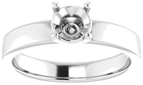 14K White 5.5 mm Round Solitaire Engagement Ring Mounting (3)