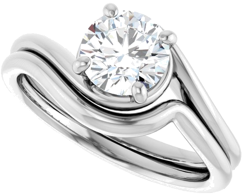 14K White 6.5 mm Round Engagement Ring Mounting (10)