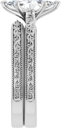 Sužadėtuvių Žiedas „Solitaire Sculptural“ 14k white gold Marquise 10mm x 5mm (9)