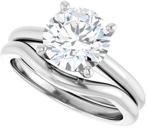 Sužadėtuvių Žiedas „V-End Prong“ 14k white gold Round 8.2mm (10)