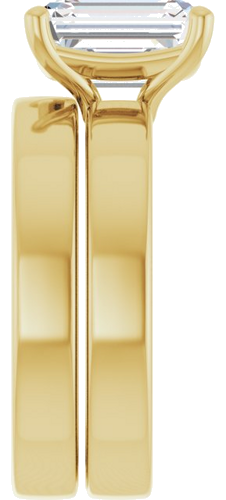 Sužadėtuvių Žiedas „Solitaire“ 585 Geltonojo Aukso Emerald 9mm x 7mm (9)