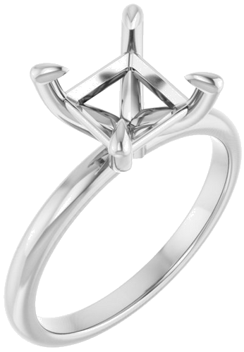 Sužadėtuvių Žiedas „Solitaire“ 10k white gold Square 7mm (1)