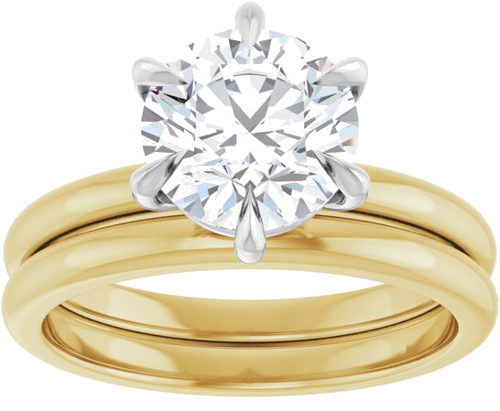Sužadėtuvių Žiedas „Claw-Prong“ 14k yellow/white gold Round 8mm (8)