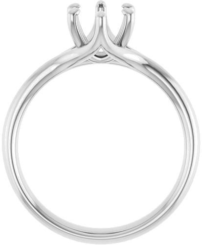 14K White 8x6 mm Oval Engagement Ring Mounting (2)