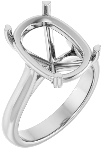 Sužadėtuvių Žiedas „Hearts on Top™“ 14k white gold Elongated Cushion 14mm x 10mm (1)