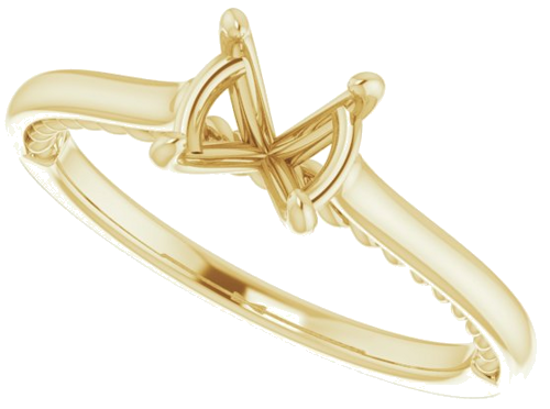 Sužadėtuvių Žiedas „Solitaire Rope“ 14k yellow gold Round 6.5mm (5)