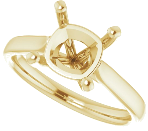 Sužadėtuvių Žiedas „Solitaire“ 585 Geltonojo Aukso Cushion 8mm (5)