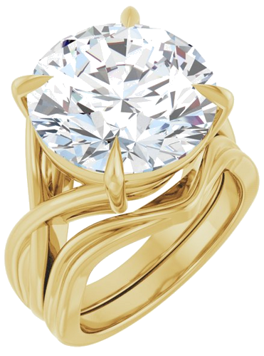 Sužadėtuvių Žiedas „Claw-Prong Solitaire“ 14k yellow gold Round 14mm (6)