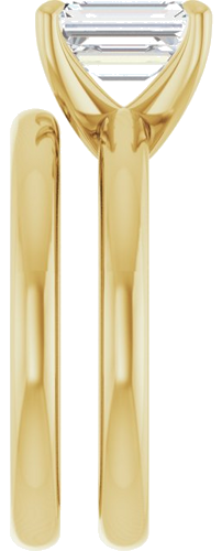 Sužadėtuvių Žiedas „Solitaire“ 585 Geltonojo Aukso Emerald 8mm x 6mm (9)